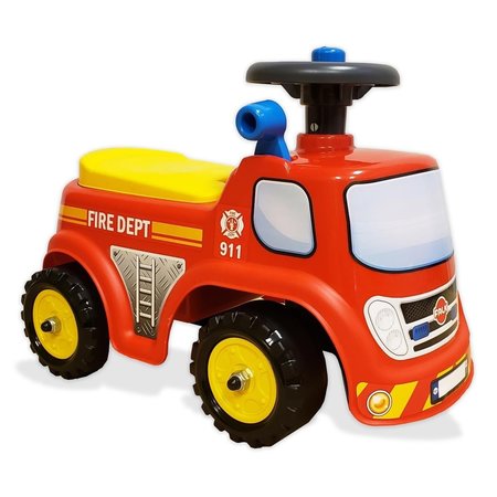 FALK Fireman Truck with Opening Seat, Steering Wheel & Horn, Red FA700